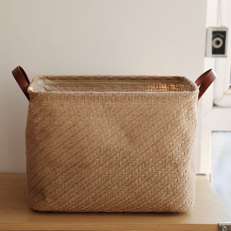 Jute Storage Basket - Natural Woven Home Organizer