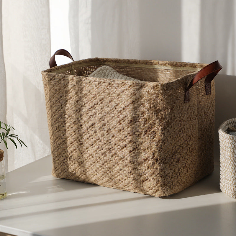 Jute Storage Basket - Natural Woven Home Organizer