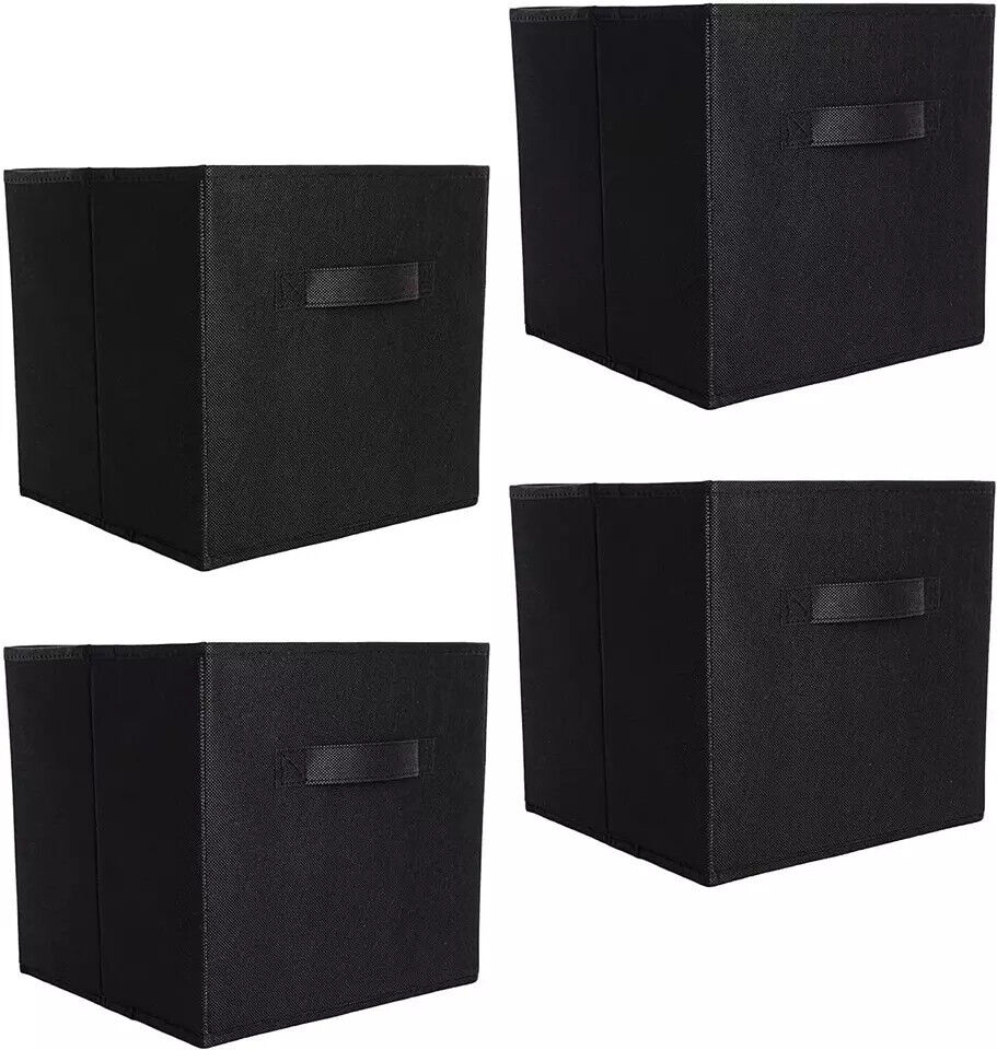 Foldable Storage Box Cubes - 4 Pack - Canvas Drawer Organizer