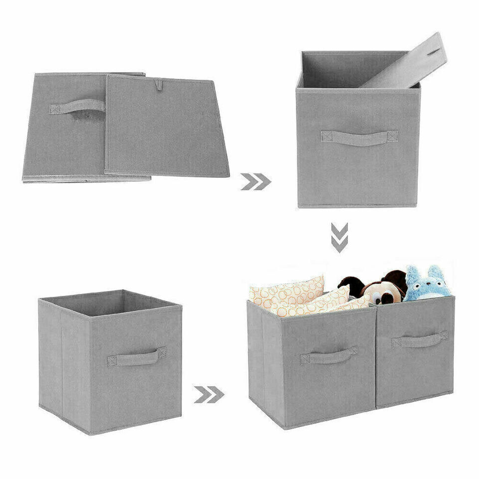 Foldable Storage Box Cubes - 4 Pack - Canvas Drawer Organizer