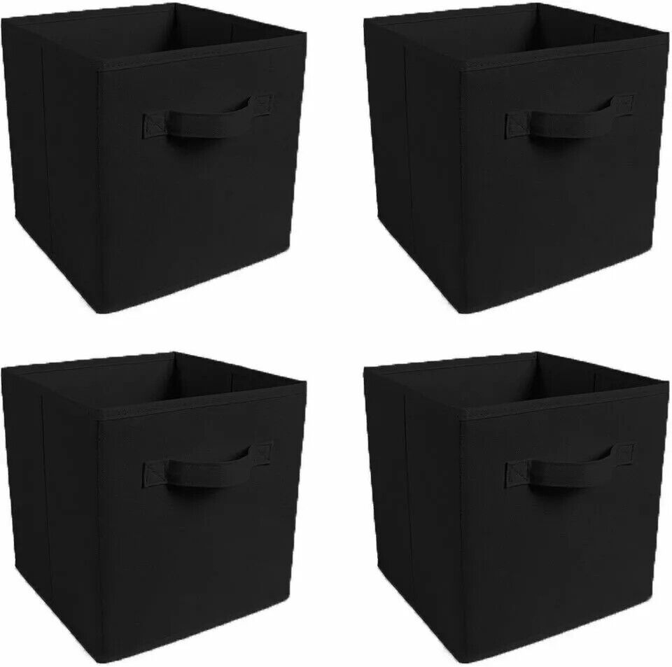 Foldable Storage Box Cubes - 4 Pack - Canvas Drawer Organizer