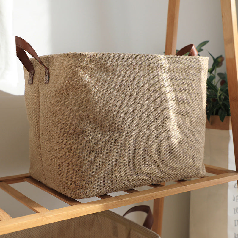 Jute Storage Basket - Natural Woven Home Organizer
