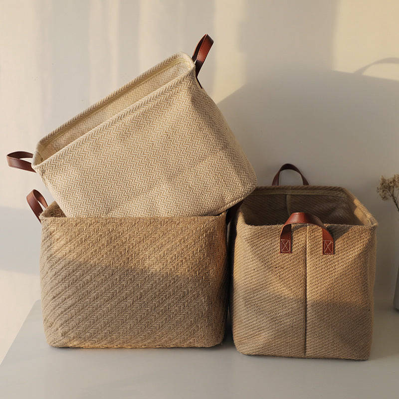Jute Storage Basket - Natural Woven Home Organizer
